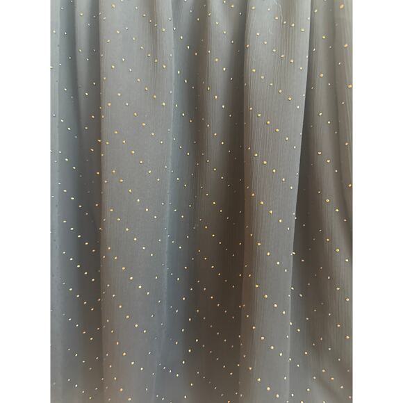 Elle Black Sheer with lining Blouse with Gold Dots and Sheer Bishop Sleeves - Picture 3 of 7